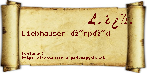 Liebhauser Árpád névjegykártya