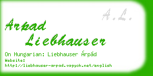arpad liebhauser business card