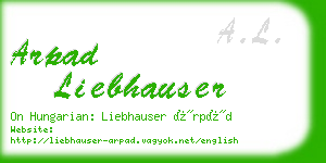 arpad liebhauser business card